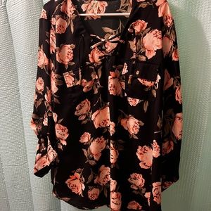 Floral long sleeve shirt/ dress